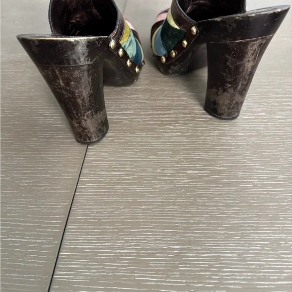 Coach Women's Multicolor Velvet Mules - Picture 2 of 3